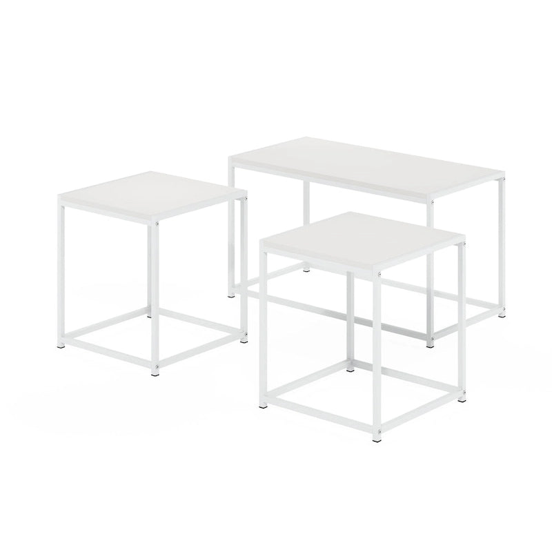 Ensemble de table basse et deux tables d'appoint modernes Furinno Camnus pour salon-11