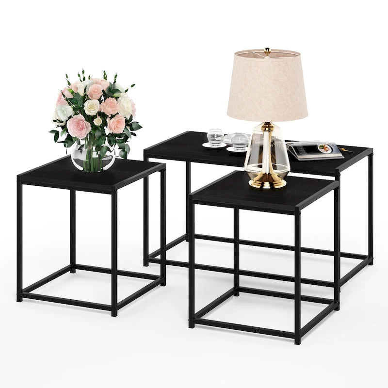 Ensemble de table basse et deux tables d'appoint modernes Furinno Camnus pour salon-14
