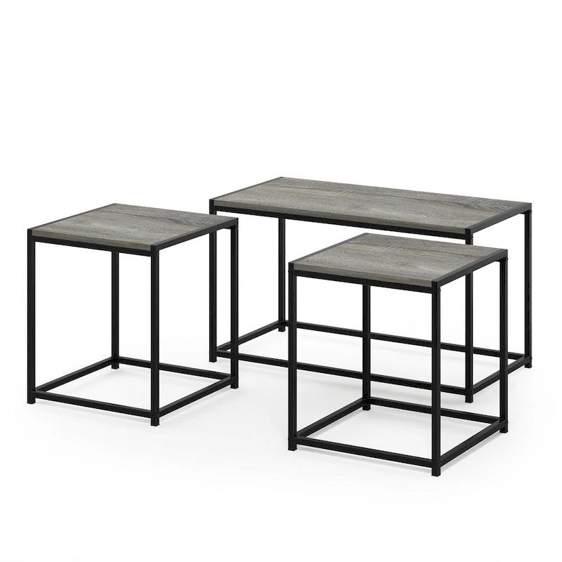 Ensemble de table basse et deux tables d'appoint modernes Furinno Camnus pour salon-16