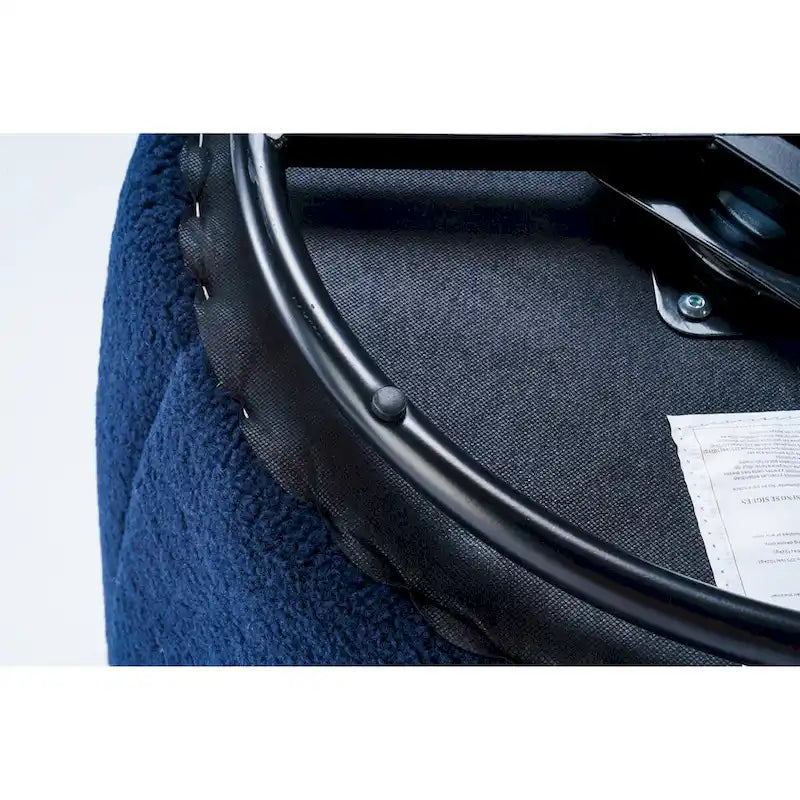 Fauteuil pivotant d'appoint, style tonneau, avec revêtement en poudre noir, bleu-5