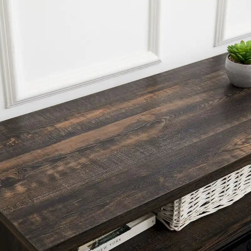 Meuble TV avec rangement intégré, style années 50, meuble TV multifonctionnel à portes coulissantes-8