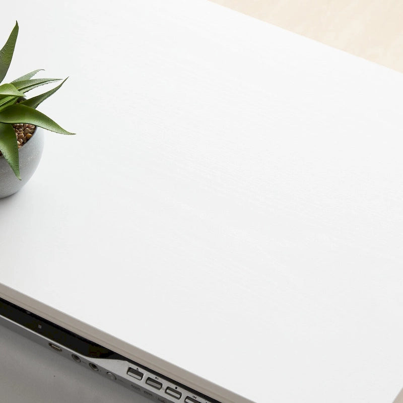 Meuble TV avec rangement intégré, style années 50, meuble TV multifonctionnel à portes coulissantes-15