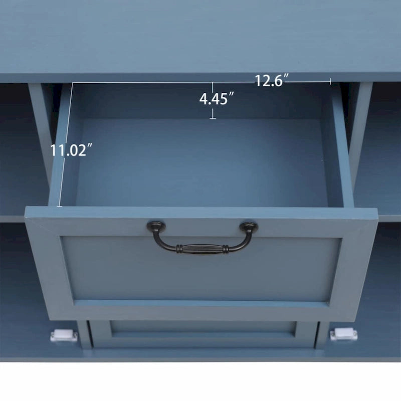 Meuble à 2 portes et 3 tiroirs, style américain, idéal pour une chambre, un salon ou un bureau.-20