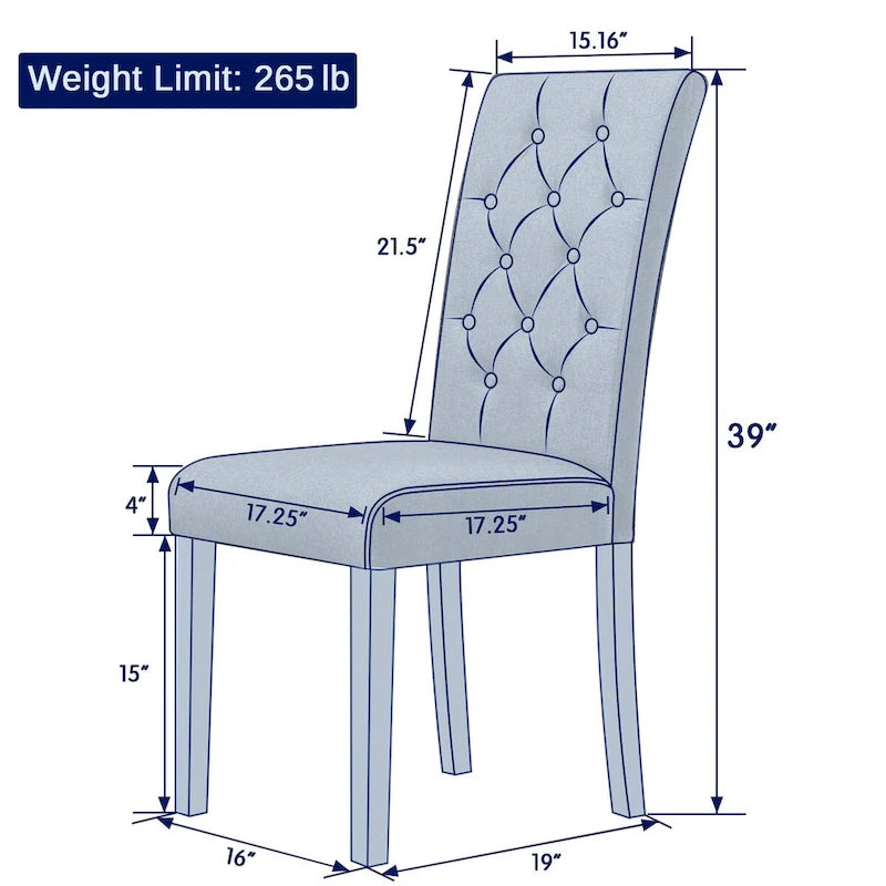 Chaise de salle à manger capitonnée Subrtex Linen Parsons (paquet de 2)-8