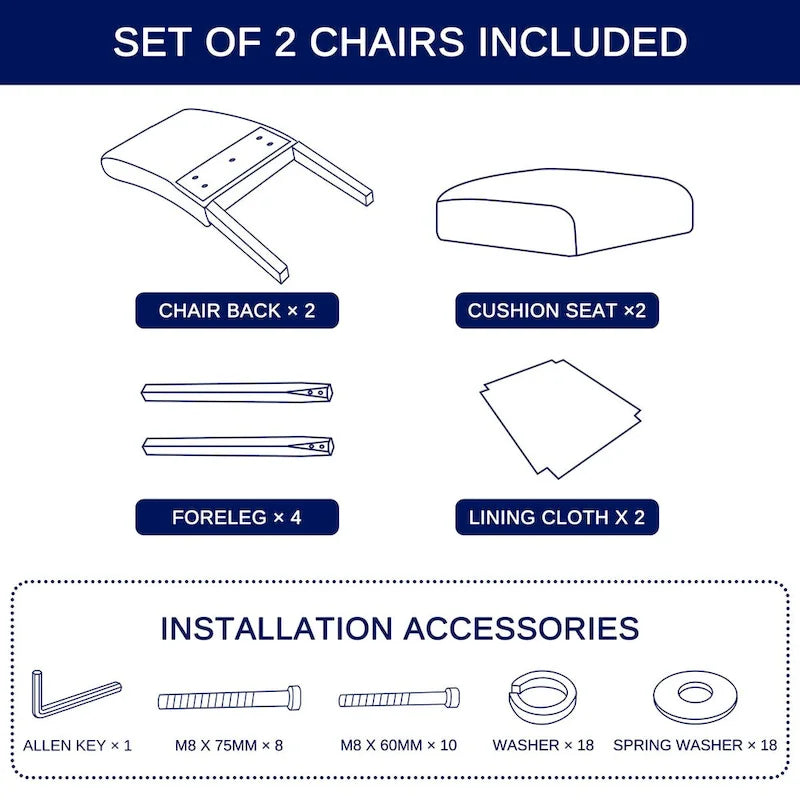 Chaise de salle à manger capitonnée Subrtex Linen Parsons (paquet de 2)-11