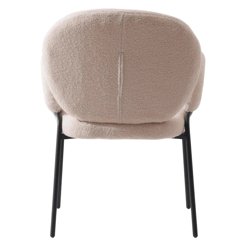 Ensemble de 2 chaises de salle à manger en fer recouvertes de tissu Celestial Boucle par LeisureMod-6