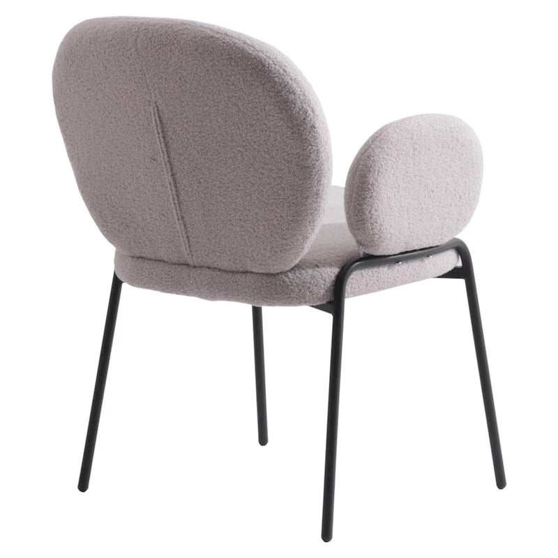 Ensemble de 2 chaises de salle à manger en fer recouvertes de tissu Celestial Boucle par LeisureMod-11