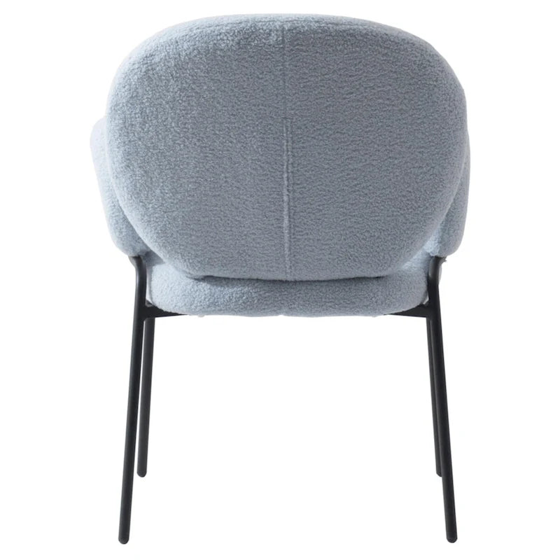 Ensemble de 2 chaises de salle à manger en fer recouvertes de tissu Celestial Boucle par LeisureMod-18