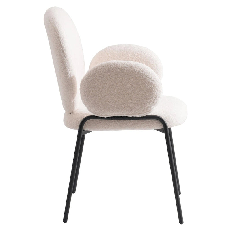 Ensemble de 2 chaises de salle à manger en fer recouvertes de tissu Celestial Boucle par LeisureMod-22