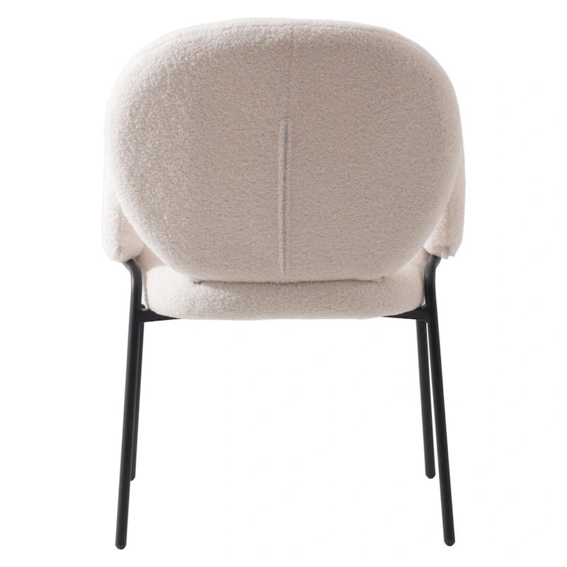 Ensemble de 2 chaises de salle à manger en fer recouvertes de tissu Celestial Boucle par LeisureMod-24