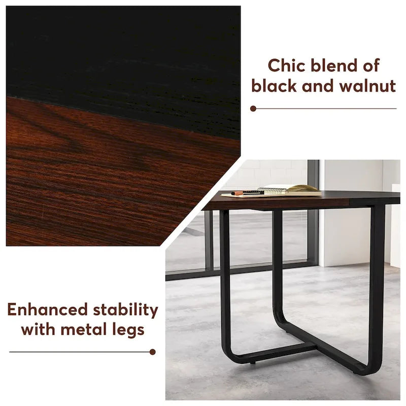 Table de salle à manger ovale moderne 70,86 avec planche de jonction, tables de cuisine incurvées pour 6 à 8 personnes-6