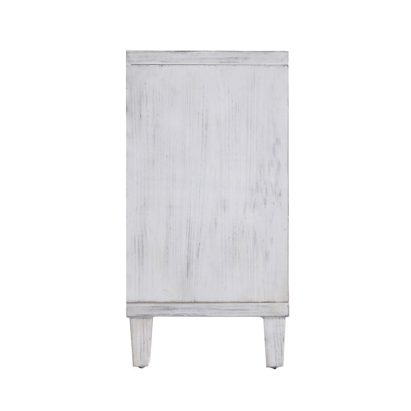 Buffet/meuble de rangement d'appoint moderne en bois blanc délavé à 4 portes de 152 cm (60 po)-10