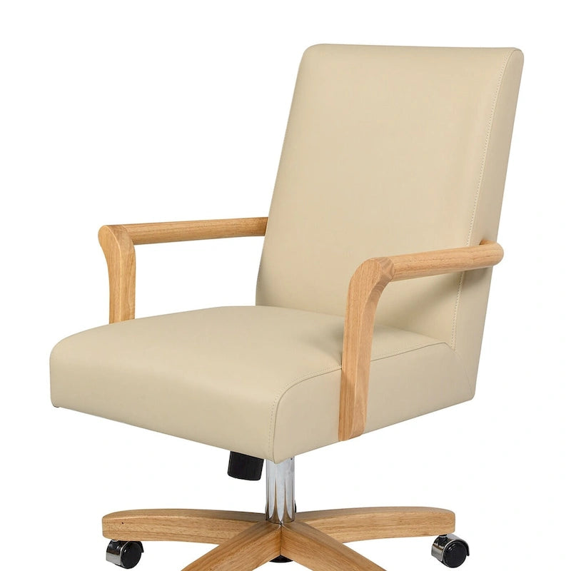 Chaise de bureau pivotante en cuir pleine fleur Dumont Modern Farmhouse-7