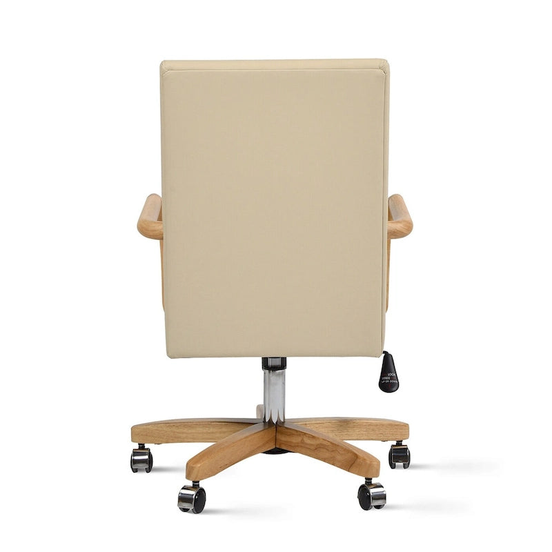 Chaise de bureau pivotante en cuir pleine fleur Dumont Modern Farmhouse-9