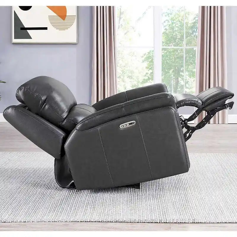 Canapé en cuir pleine fleur Hydeline Erindale Zero Gravity avec inclinaison électrique et appui-tête-18