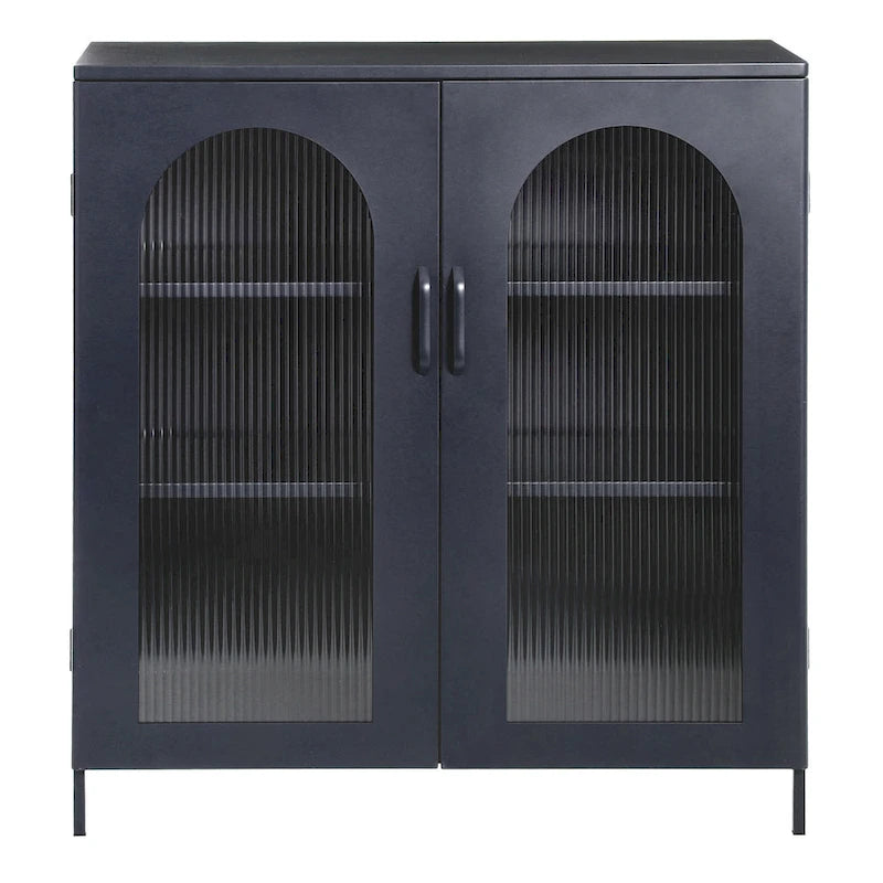 Armoire métallique avec 2 portes vitrées cintrées-12