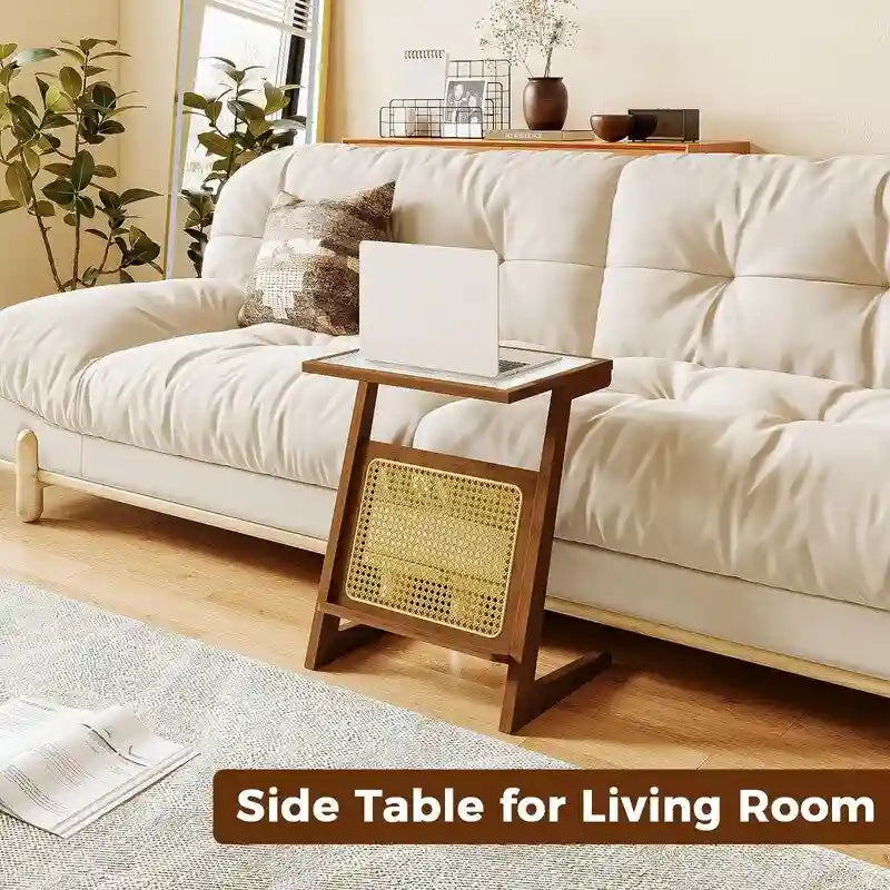 Table d'appoint moderne en forme de Z, style milieu du siècle - 35,5 cm (P) x 45,5 cm (L) x 56 cm (H)-5