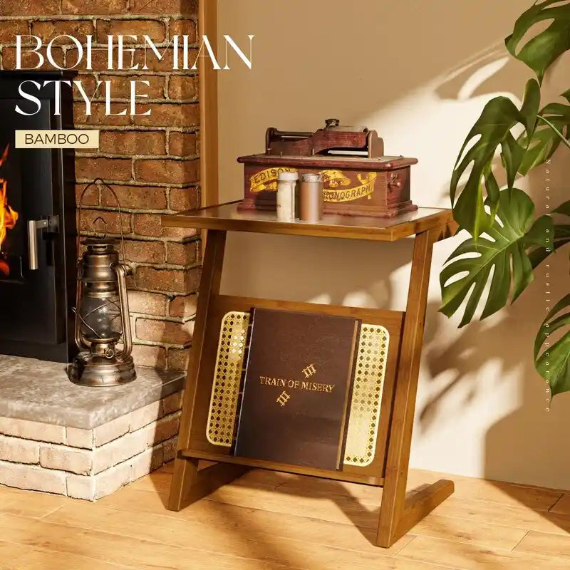 Table d'appoint moderne en forme de Z, style milieu du siècle - 35,5 cm (P) x 45,5 cm (L) x 56 cm (H)-6