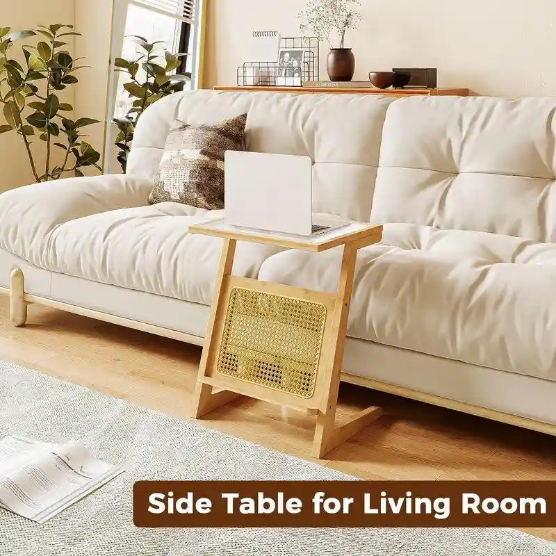 Table d'appoint moderne en forme de Z, style milieu du siècle - 35,5 cm (P) x 45,5 cm (L) x 56 cm (H)-8