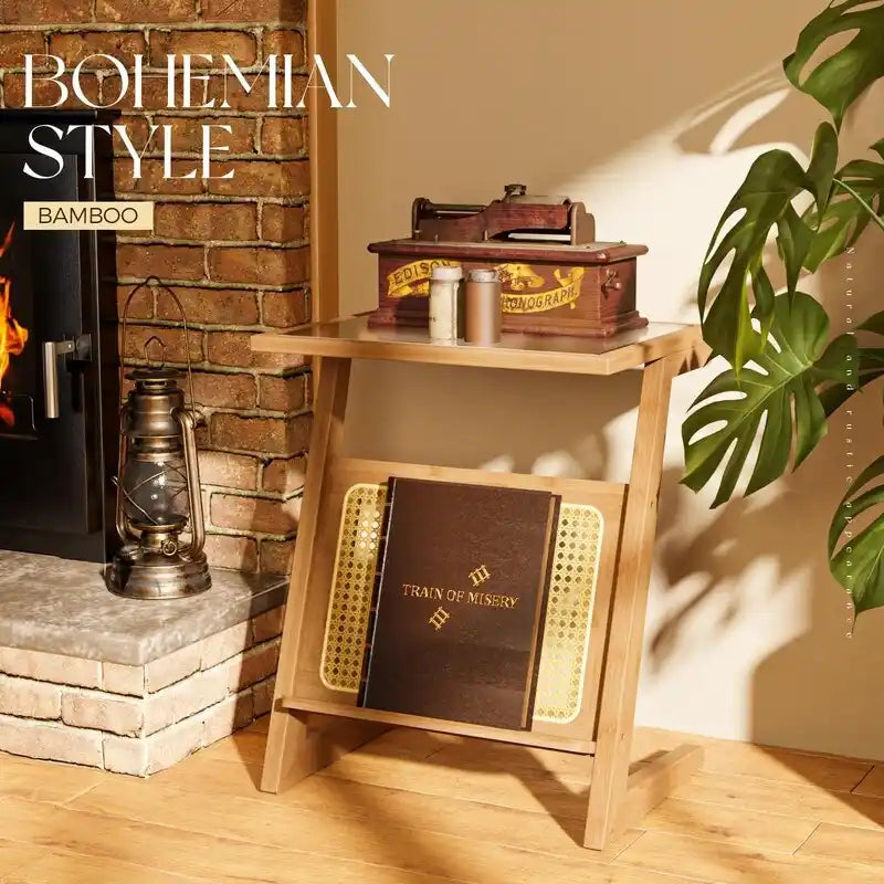 Table d'appoint moderne en forme de Z, style milieu du siècle - 35,5 cm (P) x 45,5 cm (L) x 56 cm (H)-10