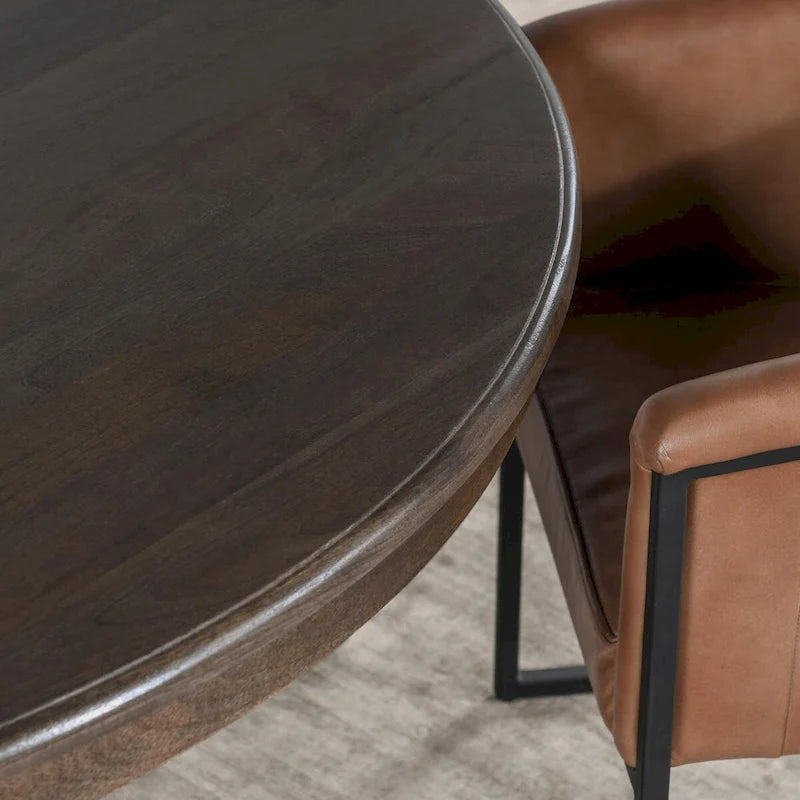 Table de salle à manger ronde Classic Home Brookside 60, couleur marron cacao - 60 po L x 60 po P x 30 po H-6
