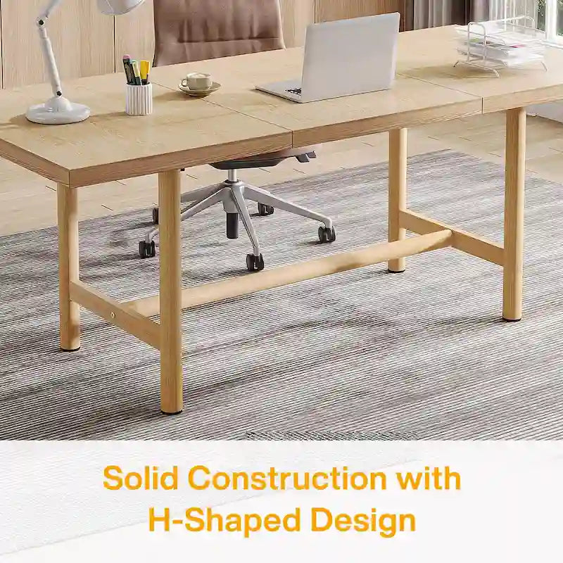 Table de conférence rectangulaire, table de salle de conférence de 160 cm pour 6 personnes, table de réunion moderne-5