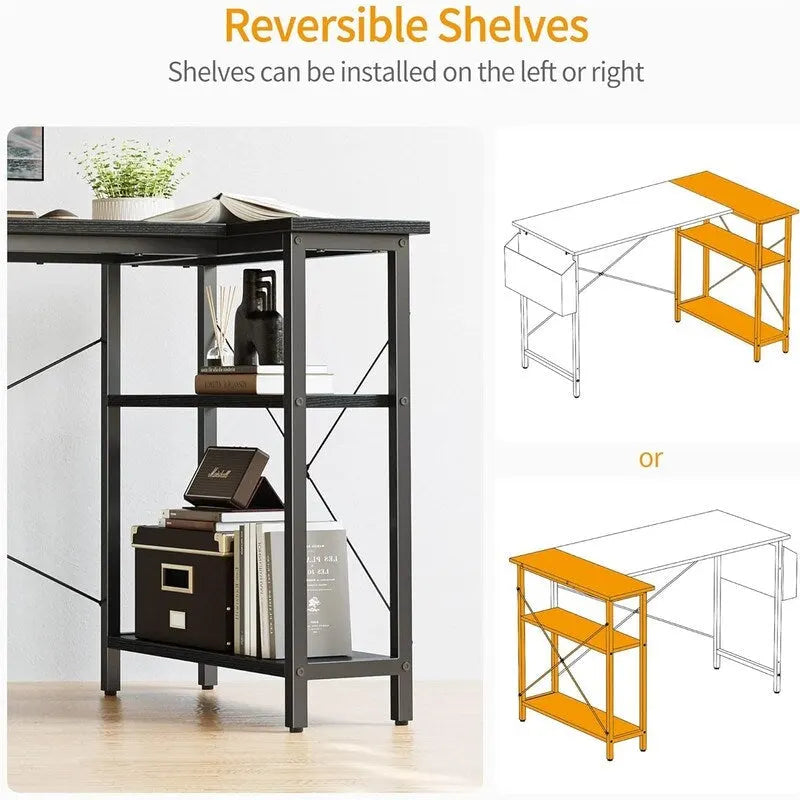 Bureau d'ordinateur en forme de L de 40 pouces-13