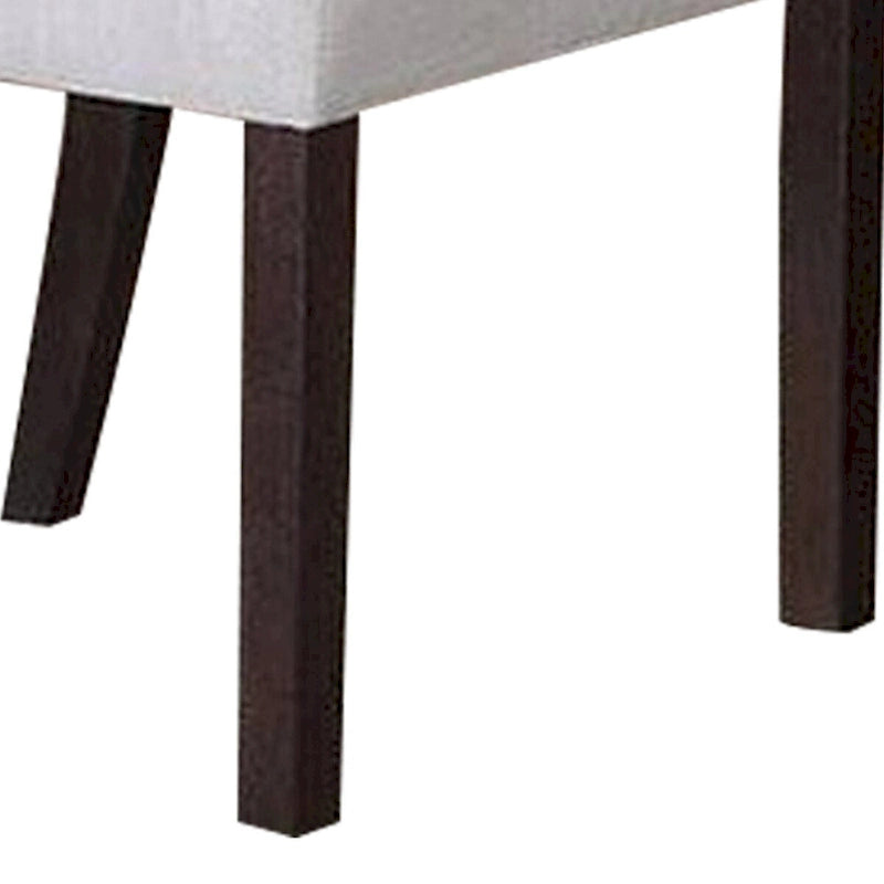 Chaise de salle à manger en bois de 66 cm (26 pouces) avec dossier rembourré capitonné, lot de 2, blanche-5