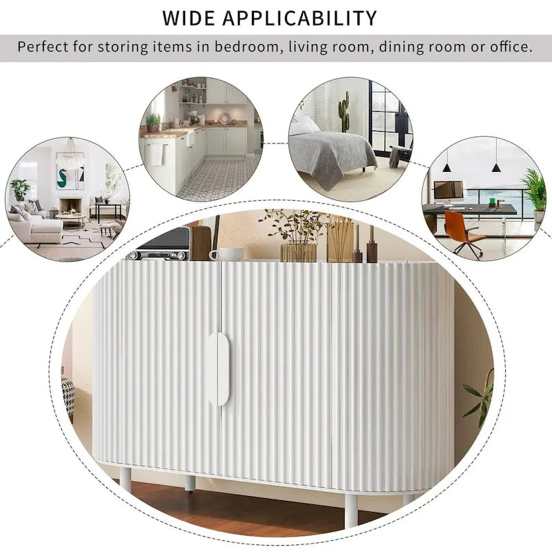 Buffet en MDF de haute qualité de 47,80 pouces avec étagères réglables - 47,80 x 16,50-3