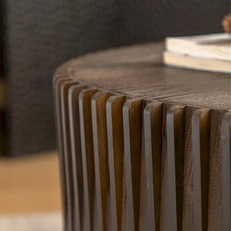 Ensemble de 2 tables basses gigognes avec motif texturé vertical en relief-14