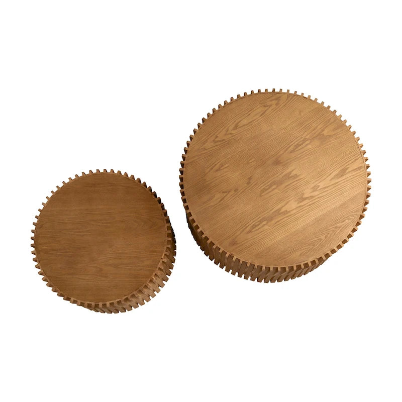 Ensemble de 2 tables basses gigognes avec motif texturé vertical en relief-21