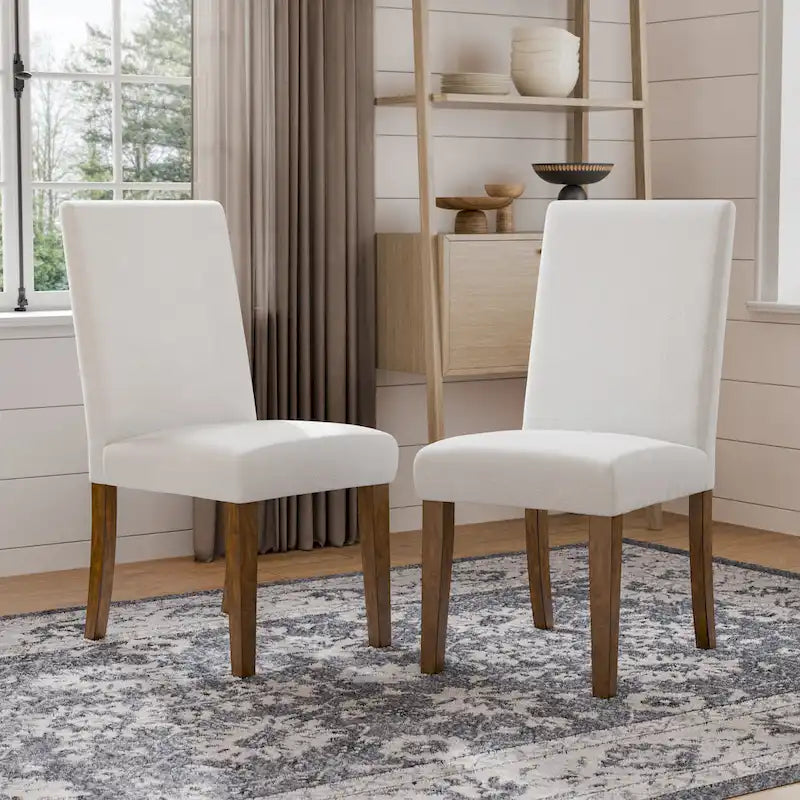 Furniture of America Drystan Rustic Ivory Padded Fabric Dining Chairs (Set of 2)