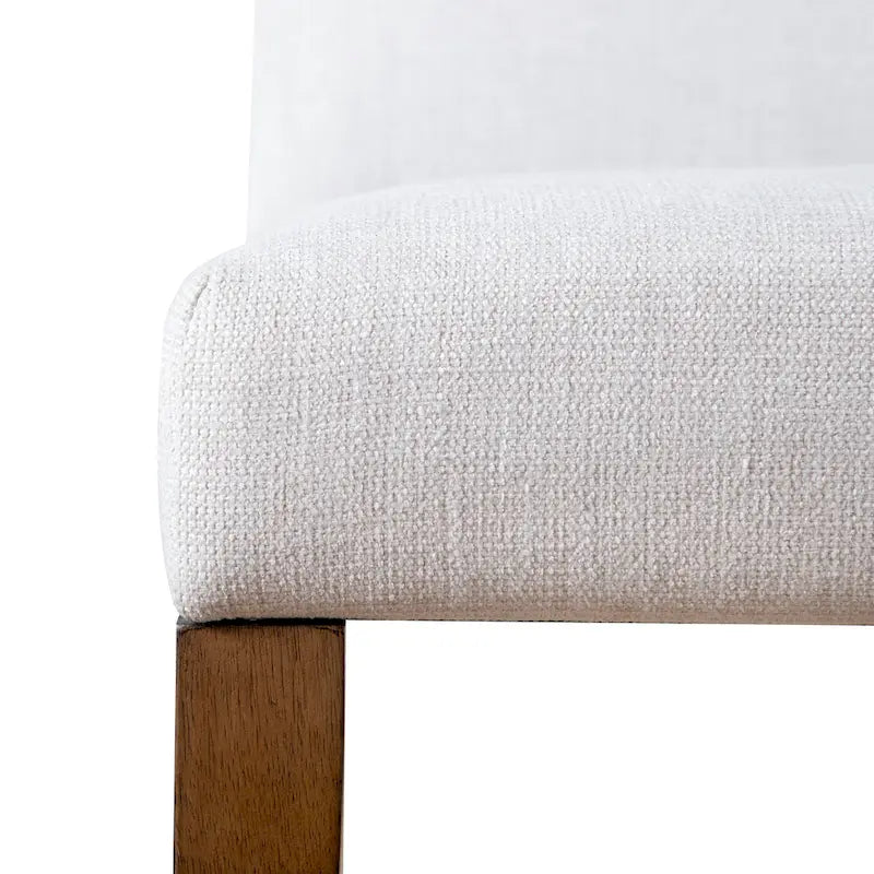 Chaises de salle à manger rembourrées en tissu ivoire rustique Drystan de Furniture of America (ensemble de 2)-5