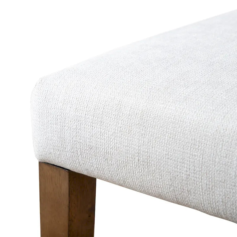 Chaises de salle à manger rembourrées en tissu ivoire rustique Drystan de Furniture of America (ensemble de 2)-6