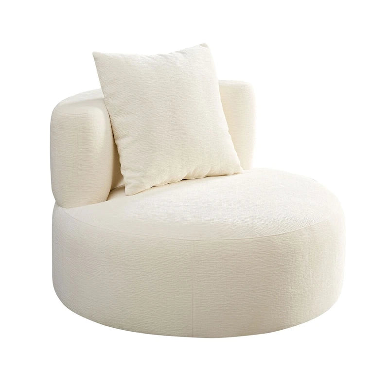 Canapé d'angle moderne 2 en 1 incurvé et pivotant à 360°, confortable, 4 places, recouvert de tissu.-17